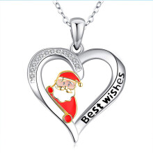 Santa Claus Necklace Christmas Necklace for Wife Lover Alloy