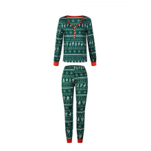 Christmas Matching Pajamas Family-Dark green Christmas Mom M