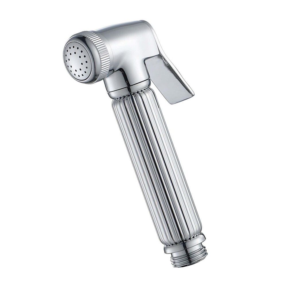 Bidet Sprayer Chrome Copper Handheld Detachable Spout Single Spray Gun Toilet Round Design Suitable For Women And Baby 9084446563009