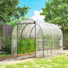 Outsunny 3 x 2 x 2m Polytunnel Greenhouse with Door, Windows, Steel Frame