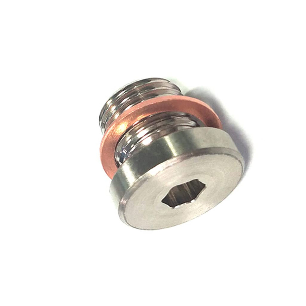 Stainless Steel Inner For Head Pipe Fitting Plug Nut, Stepped Cap O2 Sensor Bung, M12x1.25 Thread, 22Mm Downstream 9016109588548