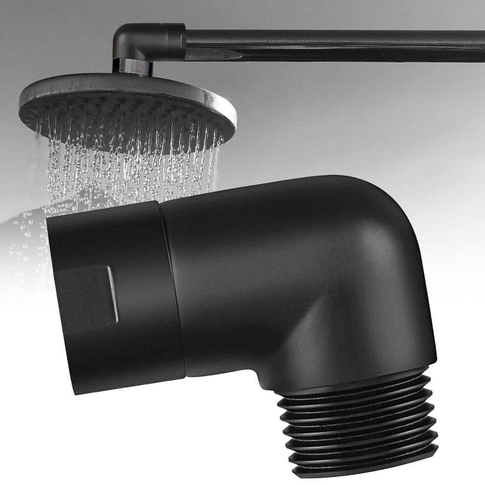 Shower Elbow Adapter 90 Degree Shower Arm Adapter Hose Connector, Shower Head Extension Elbow, Black 1 Pc 9354506484156