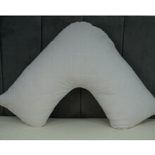 Quilted V Shaped orthopaedic Pillow Virgin hollow Filled with 100% Poly Cotton Cover /Nursing/Pregnancy/Back & Neck Support in 74 x 34cm