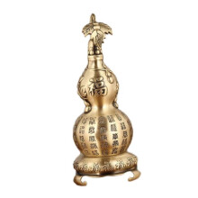 (L, Gold) Lucky Gourd Sculpture Desktop Ornament for Bedroom Spring Festival Bookshelf S 25-26s