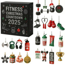Weihnachts-Countdown-Kalender mit Fitnessstudio-Thema,