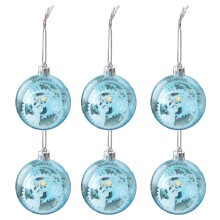 Christbaumschmuck aus Kunststoff transparent mit Schneeflocken-