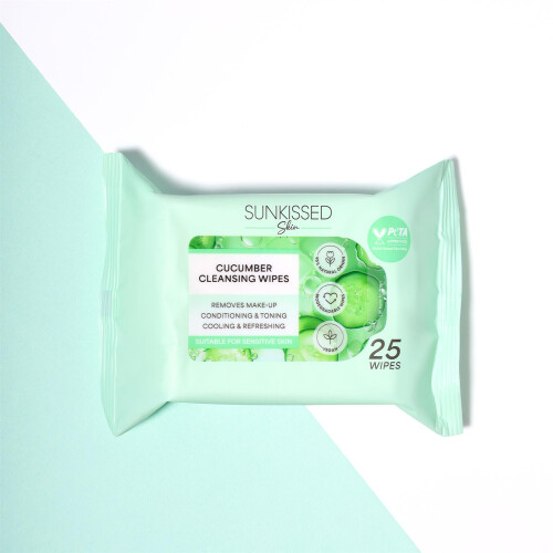 Sunkissed Skin Cucumber Cleansing Wipes 25 Pack 2