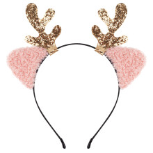 Rentiergeweih Stirnbänder Set Weihnachtsohren-Geweih rosa