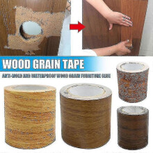 (Chocolate color) Woodgrain Repair Tape Patch Wood Textured Furniture Adhesive Tape Strong Stickiness Waterproof 25-26s