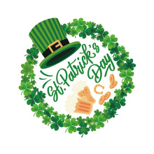 1Groene St. Patrick's Day PVC Krans Raamsticker Decoratie