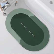 (Green) Bath Mat Super Absorbent Floor Mat Quick Drying Bathroom Rug Non Slip Entrance Doormat 25-26s