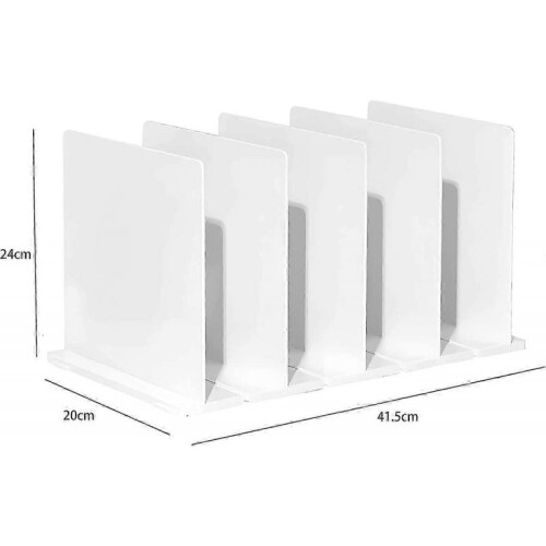 (White)Five rows Adjustable Handbag Closet Shelf Dividers Expandable Handbag Storage Organization 25-26s 1