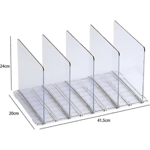 (Clear)Five rows Adjustable Handbag Closet Shelf Dividers Expandable Handbag Storage Organization 25-26s 1