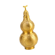(16 cm High, Gold) Lucky Gourd Statue Vintage Versatile Desktop Ornament for Shelf Desk Cabinet 16 cm High 25-26s