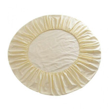 (Beige) Pure Cotton Round Bed Fitted Sheet Bed Cover Home Textile 200x200cm White 25-26s