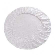 (White) Pure Cotton Round Bed Fitted Sheet Bed Cover Home Textile 200x200cm White 25-26s