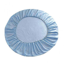 (Sky Blue) Pure Cotton Round Bed Fitted Sheet Bed Cover Home Textile 200x200cm White 25-26s