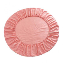 (Grapefruit Pink) Pure Cotton Round Bed Fitted Sheet Bed Cover Home Textile 200x200cm White 25-26s