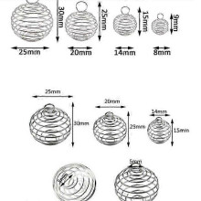 (30x25mm 10pcs1) 1030Pcs Spiral Bead Cages Pendants For Diy Crystals Stones Jewelry Making 25-26s