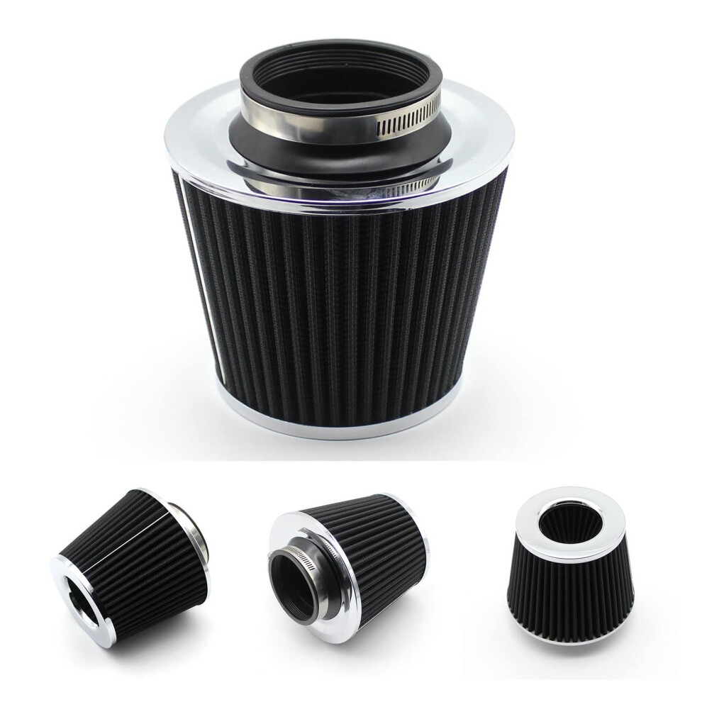 Snorkel Intake Hose Aluminum Pipe Kit 76Mm 3In Universal Air Intake With Mushroom Head Filter Black 9393856561650