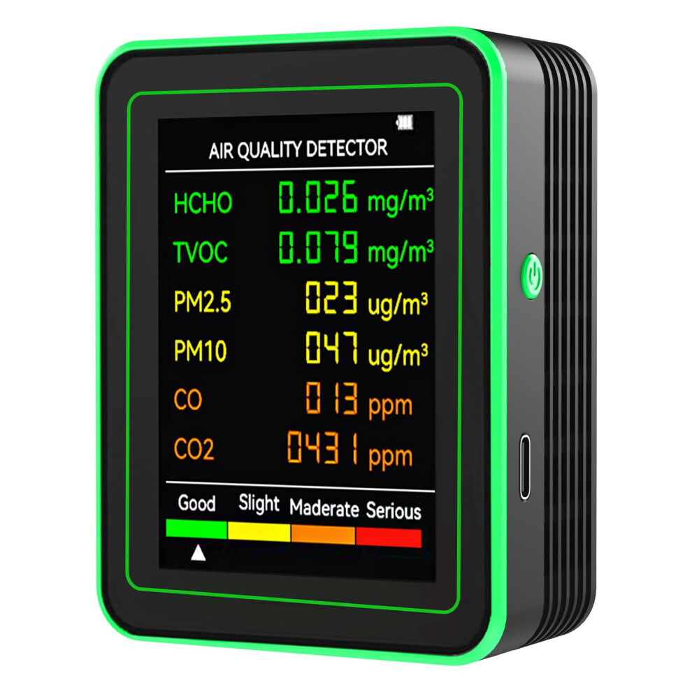 Comprehensive Air Inspector Analysis Measurement Device Co2 Monitor, Temp & Humidity, Tvoc And Formaldehyde Detector 9393856562350