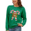 Festlicher Damenpullover mit Zuckerstange und Schleifen,-Grün M 1