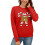 Saisonaler Charme Damen-Paillettenpullover Langarmpullover-Rot L 1
