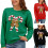 Festlicher Damenpullover mit Zuckerstange und Schleifen,-Grün M 3