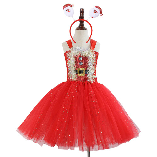Elfen-Outfit mit Weihnachtsmütze (oder Stirnband)-HD23032 6 7J