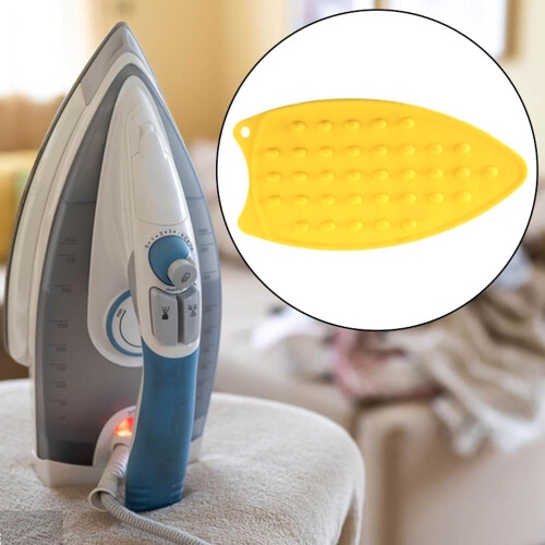 Mini Iron Rest for Hot Irons, Compact Multi-Purpose Heat-Resistant Mat, Yellow Table Protector 1