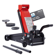 AREBOS 3T Hydraulic Trolley Floor Car Jack with integrated foot pedal | Underride height 130-508 mm |2 pads|Quick Lift Jack Stand