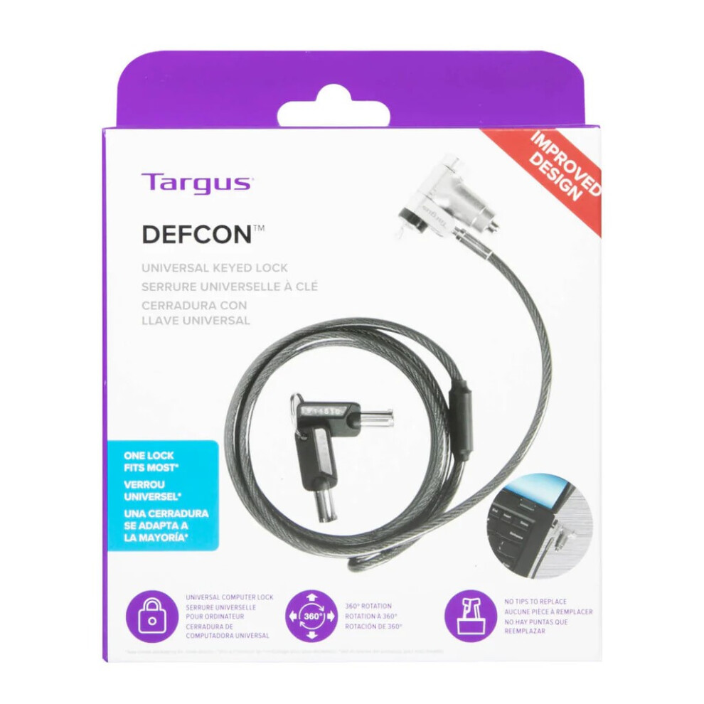 Targus Defcon Ultimate Universal Keyed Cable Lock With Slimline Head Asp95gl