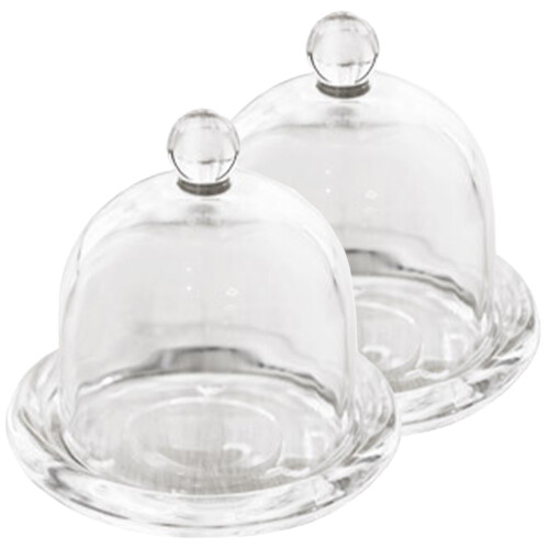 2Stk Transparenter Kuchen-Dessertteller Mit