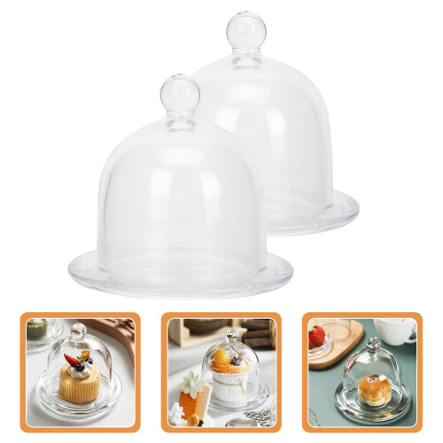 2Stk Transparenter Kuchen-Dessertteller Mit 2