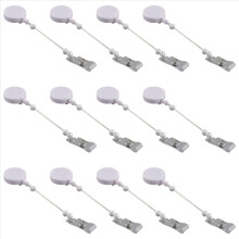 12 Pcs Beadable DIY Badge Reel Kit for Beads Blank Bar, White