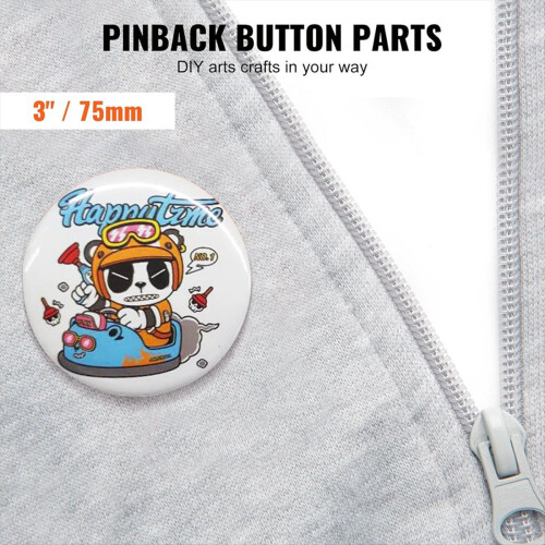200 Sets 3 Inch 75mm Pin Back Button Parts for Button Maker Machine,