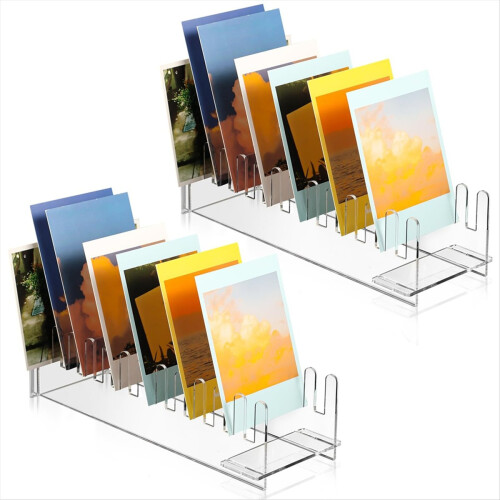 2 Pcs 12 Tier Acrylic Greeting Card Display Stand Portable Display