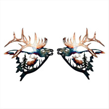 Metall-Wanddekoration, Hirsch-Metall-Wandkunst-Skulptur C