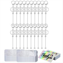 60Pcs Beadable Keychain Bars Blank DIY Schlüsselanhänger Bar für Frauen Mann