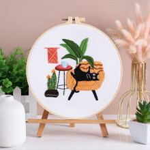 5 Sticksets für Anfänger, inklusive Freizeitkatze, Stickrahmen und Werkzeug