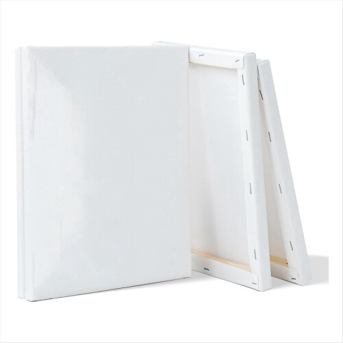 Packung mit 4 gespannten Ölgemälden im Format 20,32 x 25,4 cm
