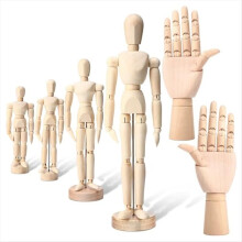 6Pack Artist Wooden Mannequin,4.5/5.5/8/12Inch Drawing Figure Model