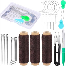 3Rolls Sewing Threads,Hair Extension Thread 110 Yard,Sew in Needle