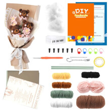 Flower Bouquet Crochet Kit for Adults & Beginners, Crochet