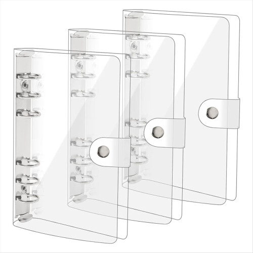 3er-Pack A6 transparente weiche PVC 6 Ringbuchhülle transparenter Ordner