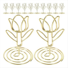 10Pcs Tulip Hinweis Halter Metall Platz Kartenhalter Mini Foto Halter