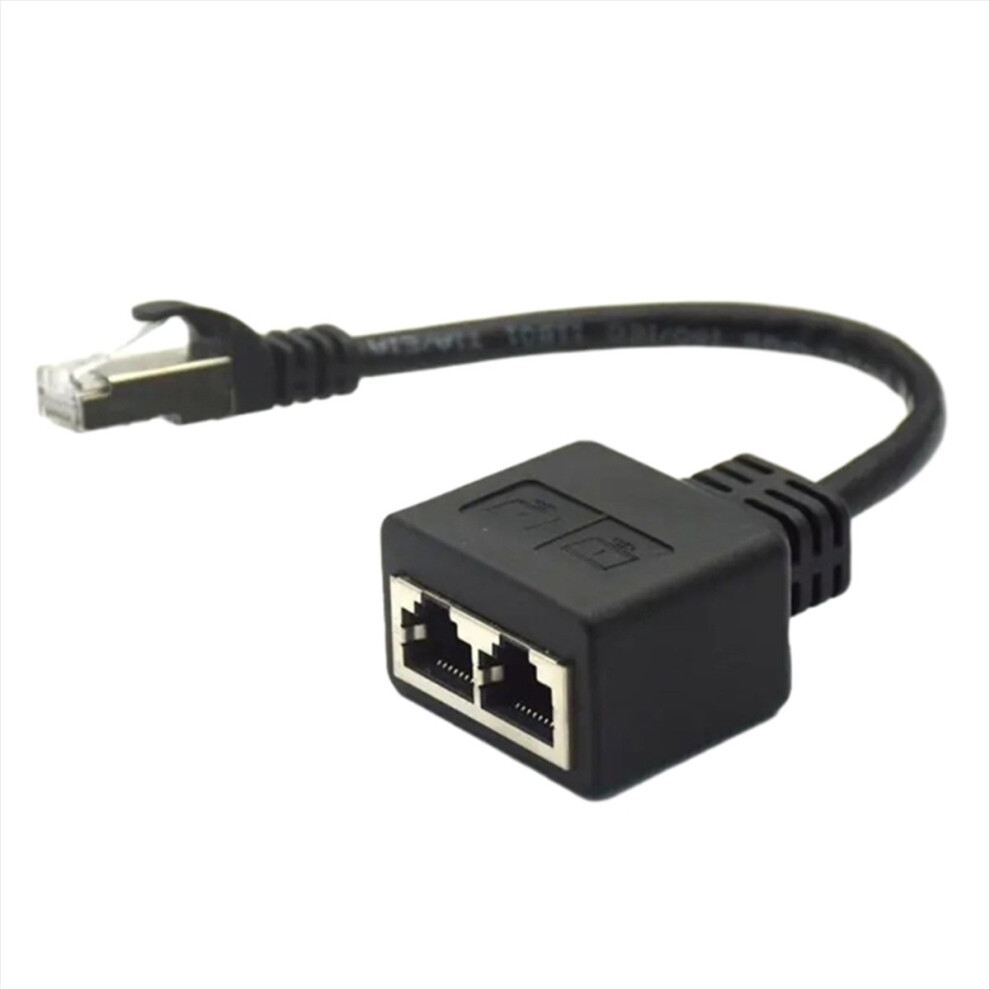Rj45 1XMale To 2Xfemale Splitter Adapter Cable Cord For Ethernet Lan 4711636356756
