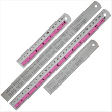 12+6 Zoll Metall-Lineal-Set, perfekt für Heimwerkerprojekte, Rot