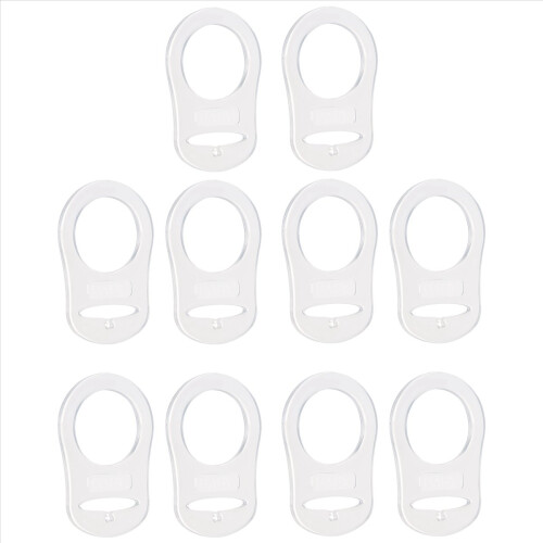 10 Pcs Button Silicone Ring Pacifier Holder Mannequin Clip Adapter Transparent