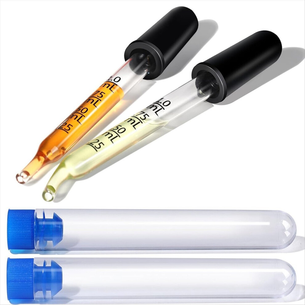 2Pack 1Ml Glass Droppers Pipette, Eye Droppers,Bent and Straight Tips-image-OPC-PMDHZ2C-NEW